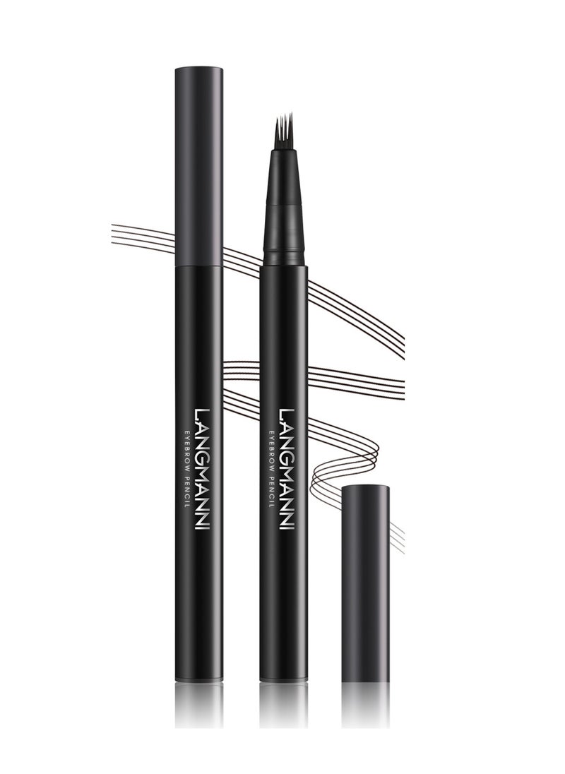 LANGMANNI - 02Eyebrow Pencil - Eye Makeup Brow Pen Liquid Pencil with 4 Micro-Fork Tip - Image 1
