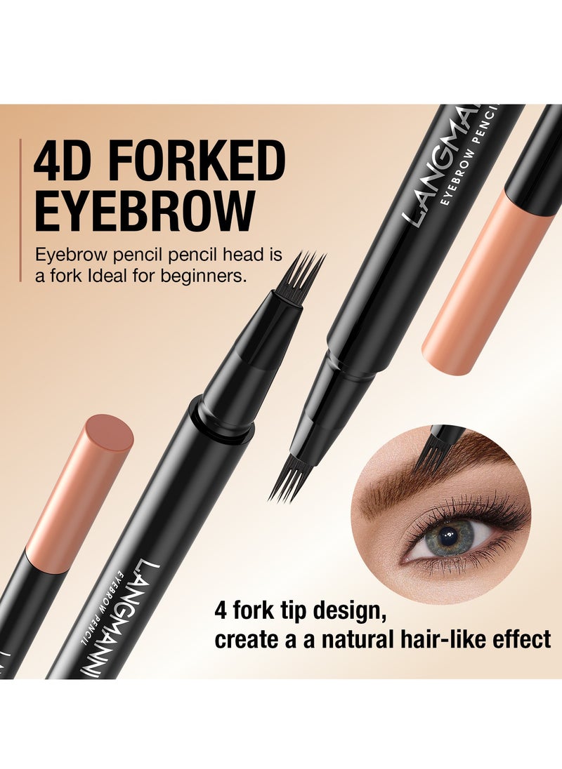LANGMANNI - 02Eyebrow Pencil - Eye Makeup Brow Pen Liquid Pencil with 4 Micro-Fork Tip - Image 1