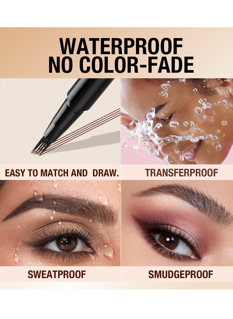 LANGMANNI - 02Eyebrow Pencil - Eye Makeup Brow Pen Liquid Pencil with 4 Micro-Fork Tip - Image 1