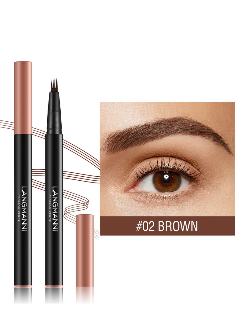 LANGMANNI - 02Eyebrow Pencil - Eye Makeup Brow Pen Liquid Pencil with 4 Micro-Fork Tip - Image 1