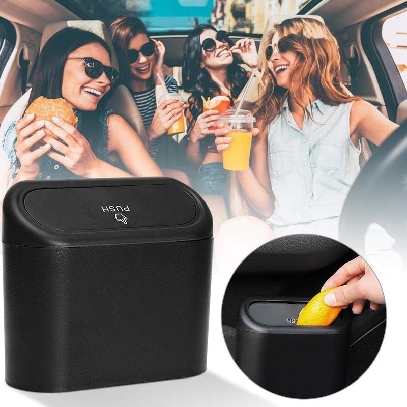 ROKTRY 15L Capacity Car Trash Can Bin with Lid and Trash Bags Small Car Garbage Can Leakproof Mini Car Accessories Trash Bin Car Dustbin Organizer Container for Car Office Home - Image 3