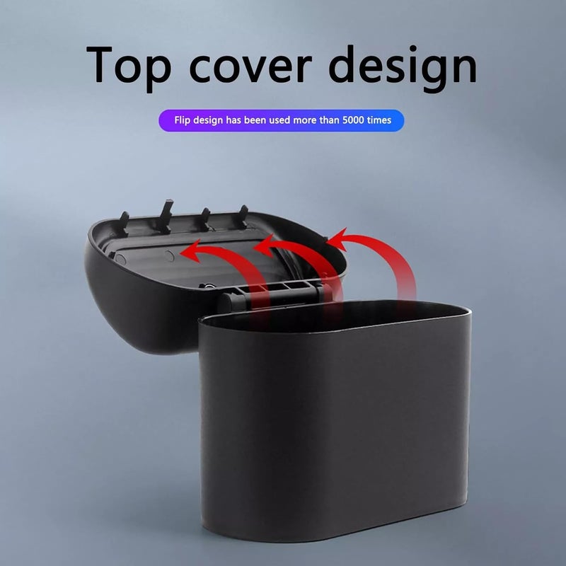 ROKTRY 15L Capacity Car Trash Can Bin with Lid and Trash Bags Small Car Garbage Can Leakproof Mini Car Accessories Trash Bin Car Dustbin Organizer Container for Car Office Home - Image 5