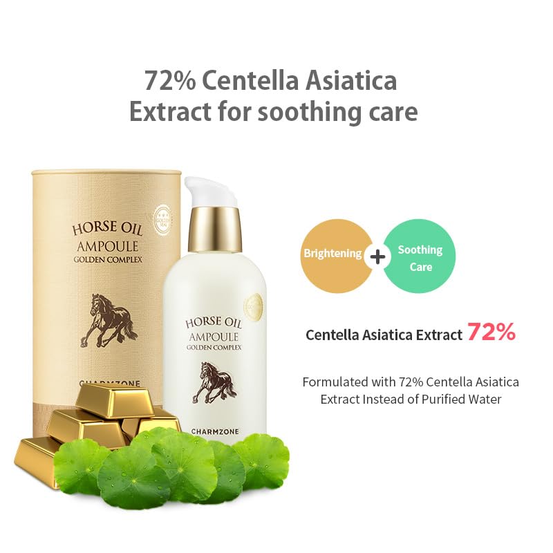 CHARMZONE Mayu Horse Oil Ampoule Golden Complex, Korean Beauty Skin Care Intense Face Moisturizer Nourishing Wrinkle Improvement Gift for All Skin Types (100 ml/3.38 fl.oz) - Image 1