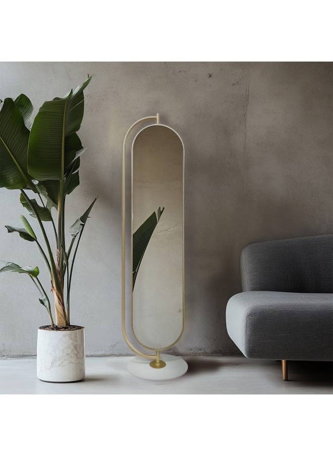 Switch - Gold Iron Frame Full Length Mirror With Holder And Hangers In The Back, Size 175X42 Cm - Image 1