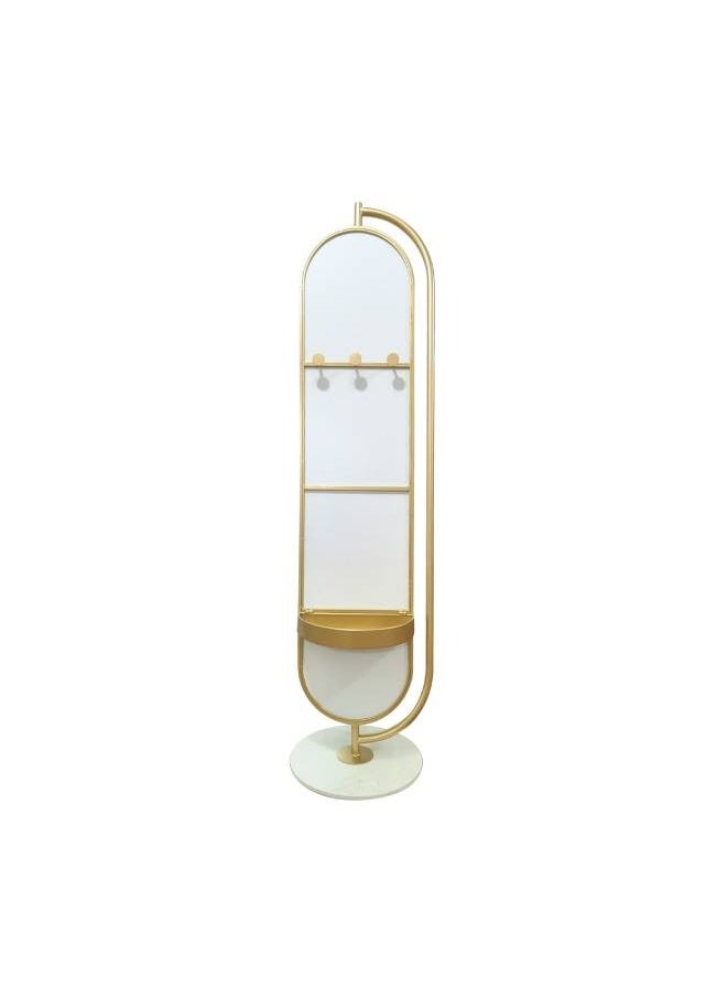 Switch - Gold Iron Frame Full Length Mirror With Holder And Hangers In The Back, Size 175X42 Cm - Image 1
