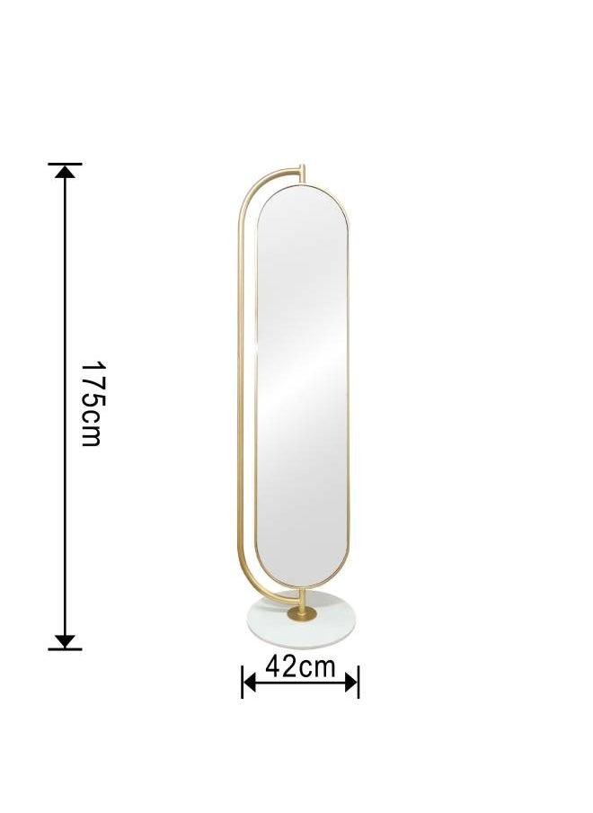Switch - Gold Iron Frame Full Length Mirror With Holder And Hangers In The Back, Size 175X42 Cm - Image 1