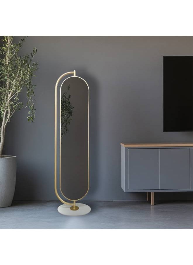 Switch - Gold Iron Frame Full Length Mirror With Holder And Hangers In The Back, Size 175X42 Cm - Image 1