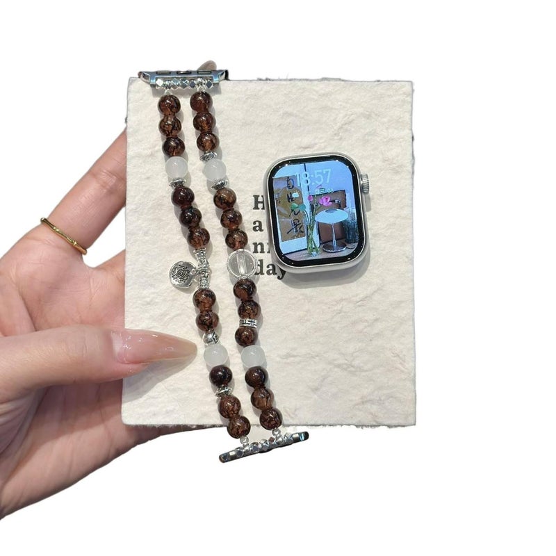 16.5-17cm Resin Bracelet Strap Smartwatch Band Compatible with Apple Watch with Adjustable Fit Replacement Strap for Daily Wear - LILA - Image 1