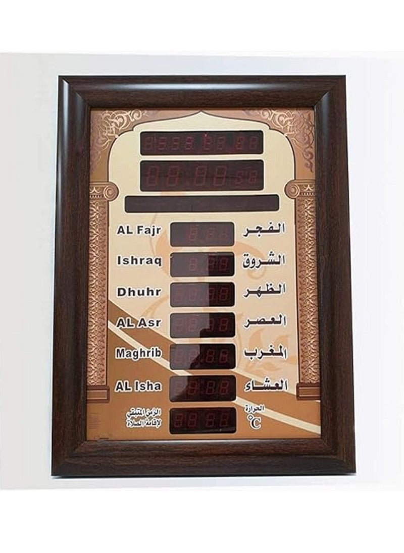 Generic ساعة حائط رقمية بإضاءة LED للآذان بني 85 سنتيمتر  - Image 3