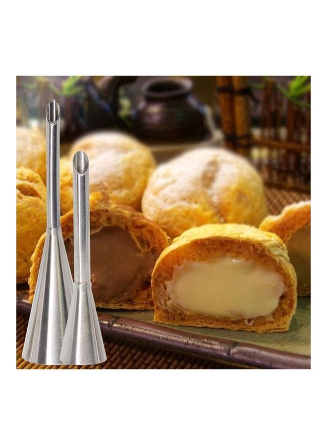 Loquat 4-Piece Pointed Decorating Mouth Cup Cake Cream Piping Point silver 10x14x1cm - Image 2