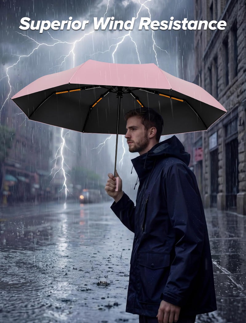 Yoobure Automatic Travel Umbrellas for Rain - Portable & Compact Umbrella for Backpack, Car, UV Umbrellas for Sun Protection, Windproof Folding Small Umbrella in Macaron for Kids, Women, Colorful - Image 5