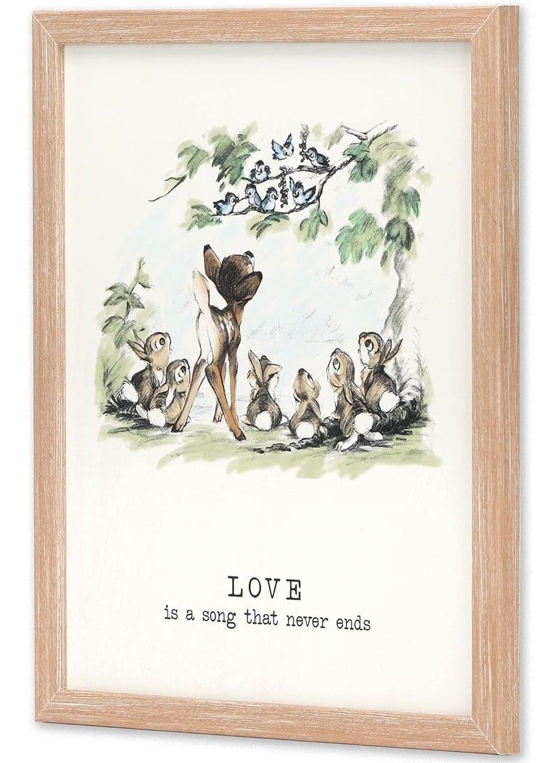 Open Road Brands Bambi Framed Wall Decor - Love is a Song That Never Ends - Classic Bambi Wall Art for Home Decorating - Image 2
