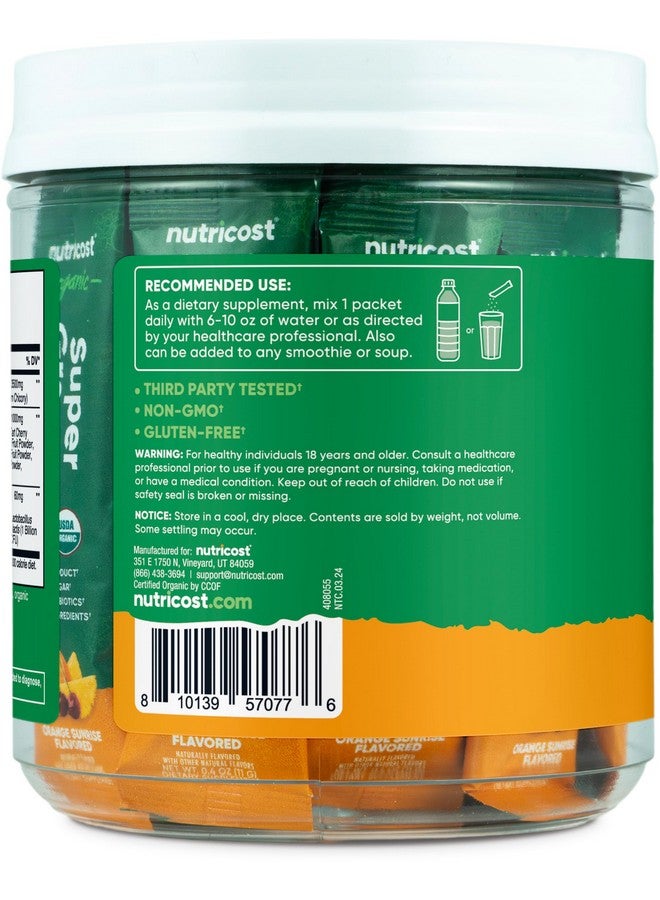 Nutricost Organic Super Greens (Orange Sunrise Flavored) 20 Stickpacks - Gluten-Free, Non-GMO - Image 4