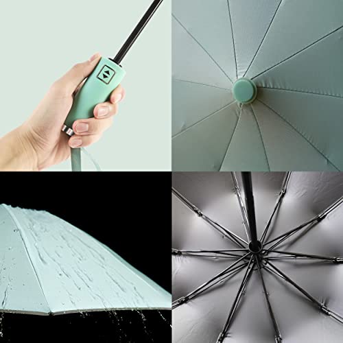 BAODINI Inverted UV Protection Umbrella for Rain and Sun Medium Size 46 inch arc Canopy UPF 50+ Rverse Compact Umbrella Auto Open Close for Travel - Image 4