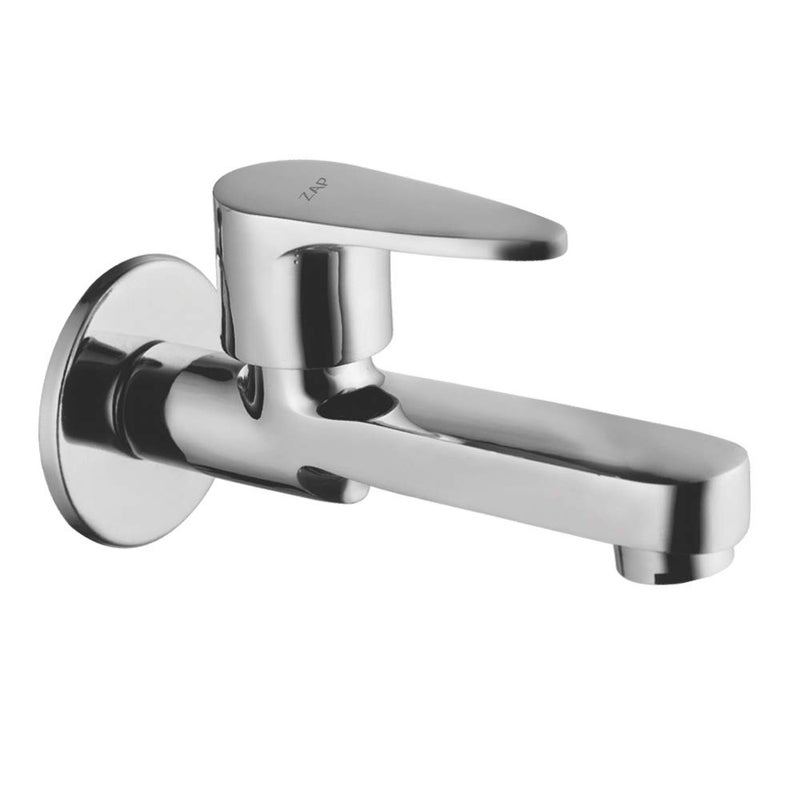 ZAP Brezza Brass Long Body Taps for Bathroom & Kitchen Sink | Chrome Plated Washroom Taps | Durable Brass Bib Cock with Wall Flange | Stylish and Rust-Resistant Tap - Image 1