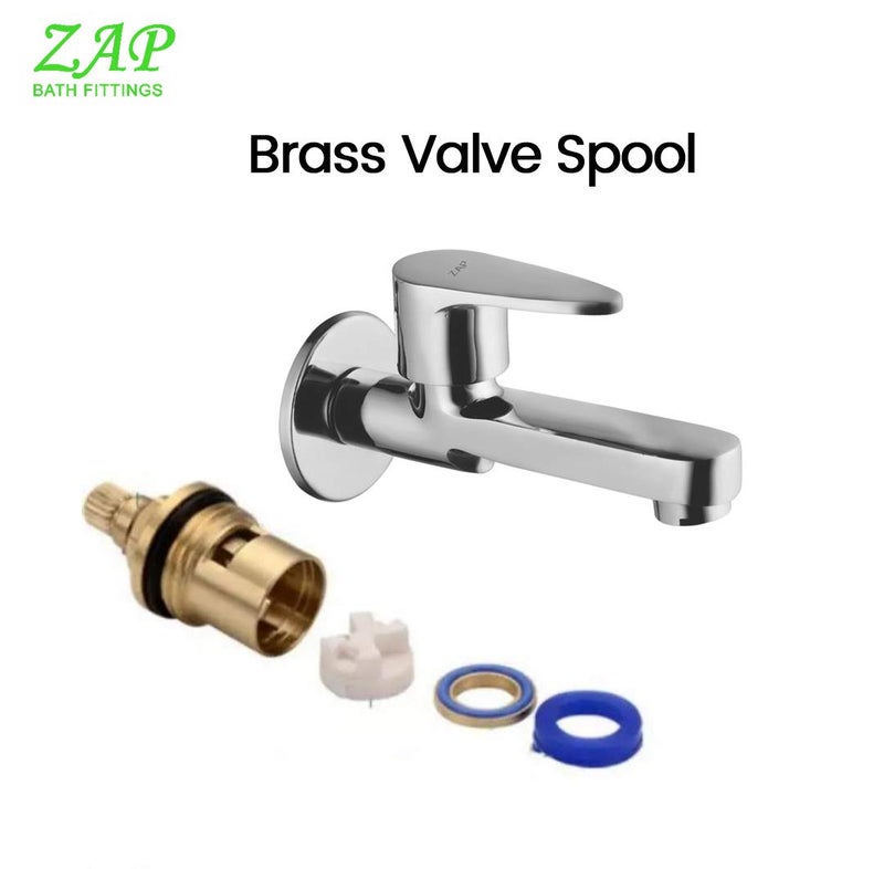 ZAP Brezza Brass Long Body Taps for Bathroom & Kitchen Sink | Chrome Plated Washroom Taps | Durable Brass Bib Cock with Wall Flange | Stylish and Rust-Resistant Tap - Image 4