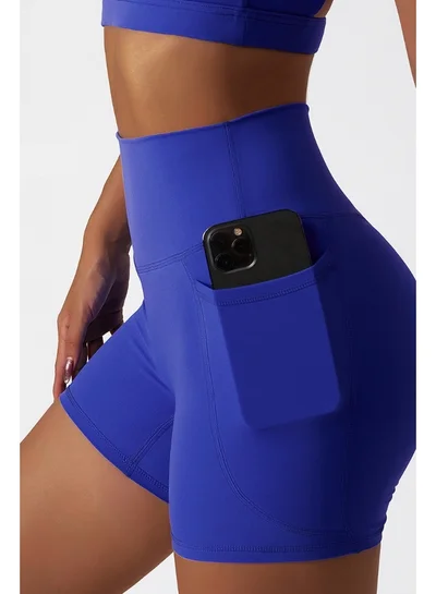 KAWN.YOGA Womens High Waist Contour Workout Sport Yoga Shorts Tummy Control With Pockets.