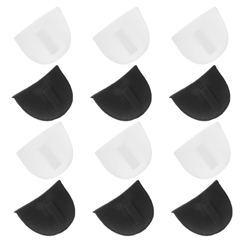 6 Pairs Shoulder Pads: Thick 1.5cm Sponge Pads For Women - Anti- Sponge Shoulder For Suits/Jackets And Costumes (Black & White) - Image 1