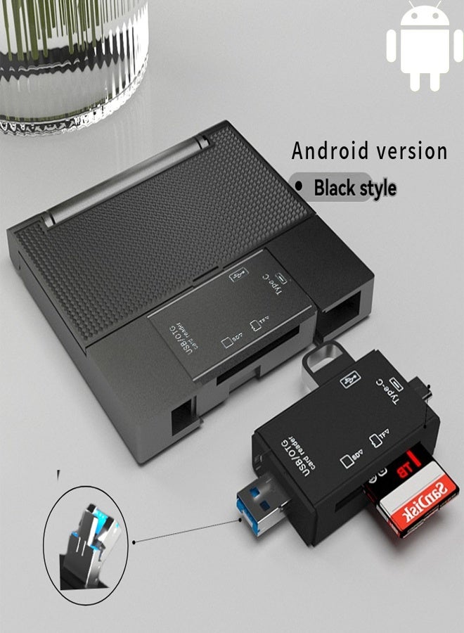 قارئ بطاقات 7 في 1 من نوع USB-C - محول ذاكرة عالمي لـ SD و Micro SD و TF - متوافق مع iPhone وAndroid والكمبيوتر والماك - إكسسوار رقمي محمول - Image 2