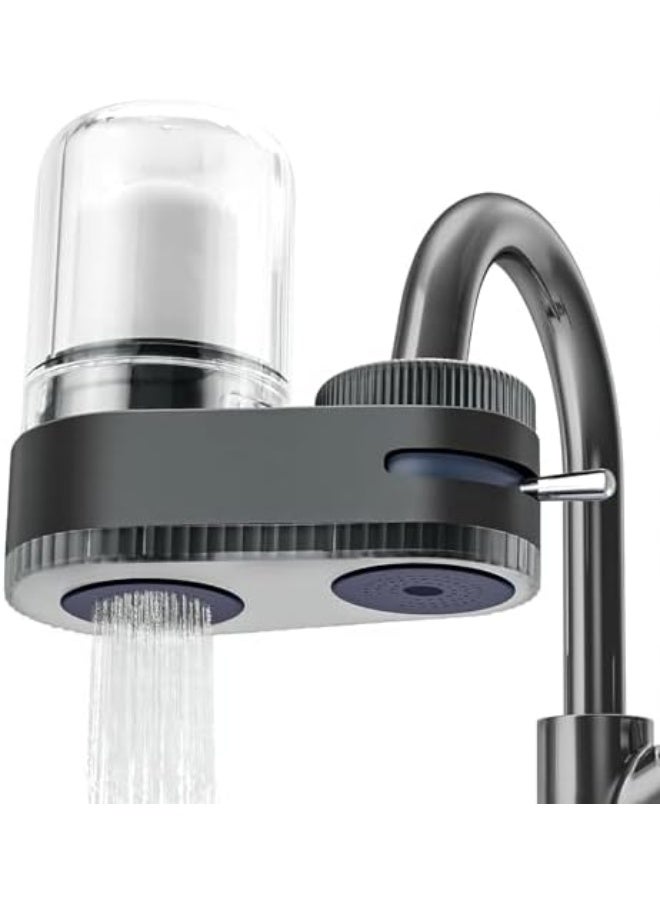 فلتر ماء لم faucet الحوض، نظام ترشيح مكون من 7 مراحل مع 2 فلتر قابل للاستبدال، يزيل الكلور والمعادن الثقيلة والشوائب، جهاز تنقية مثبت على الصنبور لمغسلة المطبخ والحمام - Image 1