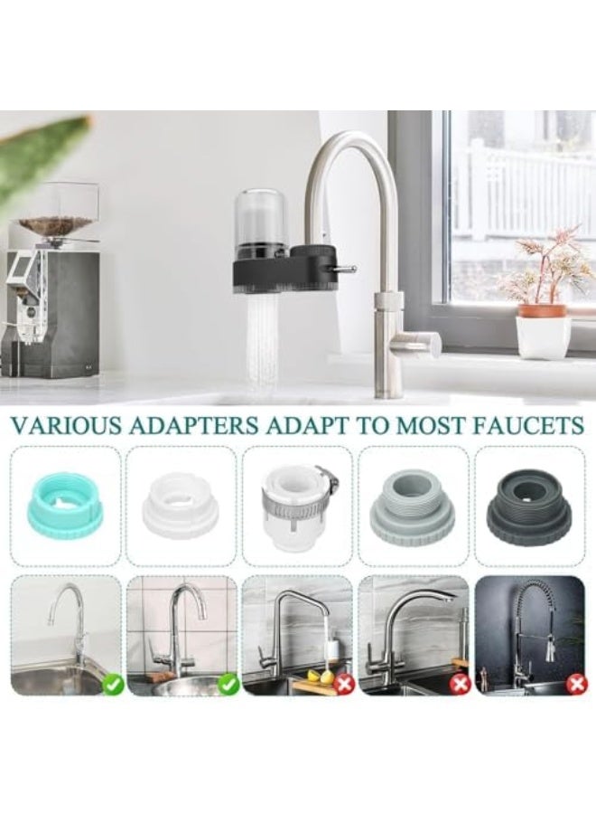 فلتر ماء لم faucet الحوض، نظام ترشيح مكون من 7 مراحل مع 2 فلتر قابل للاستبدال، يزيل الكلور والمعادن الثقيلة والشوائب، جهاز تنقية مثبت على الصنبور لمغسلة المطبخ والحمام - Image 3