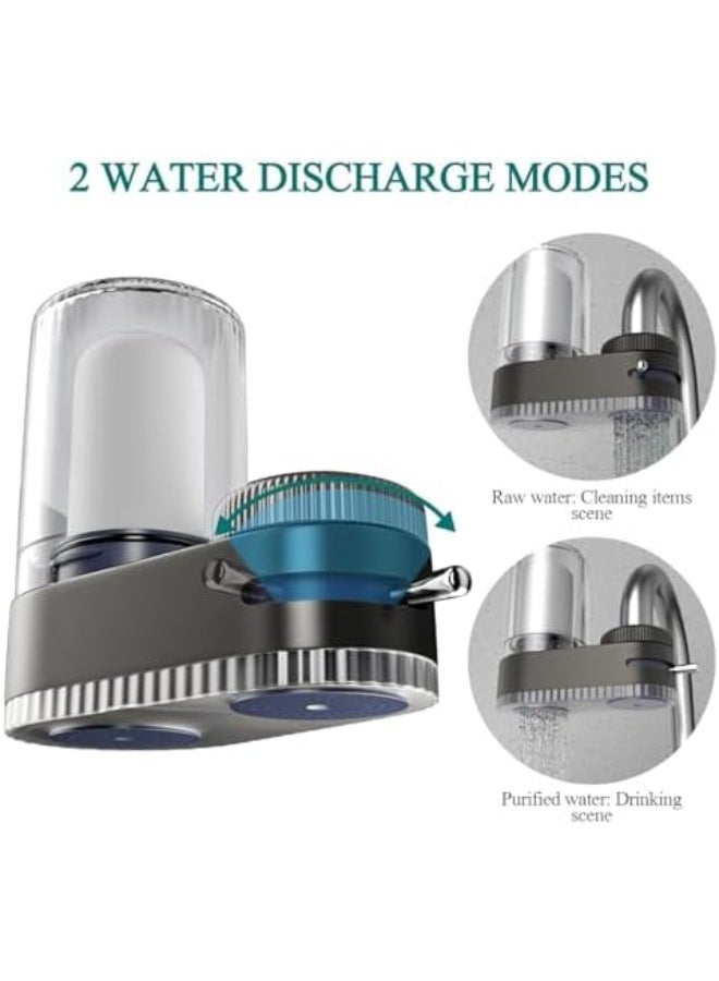 فلتر ماء لم faucet الحوض، نظام ترشيح مكون من 7 مراحل مع 2 فلتر قابل للاستبدال، يزيل الكلور والمعادن الثقيلة والشوائب، جهاز تنقية مثبت على الصنبور لمغسلة المطبخ والحمام - Image 2