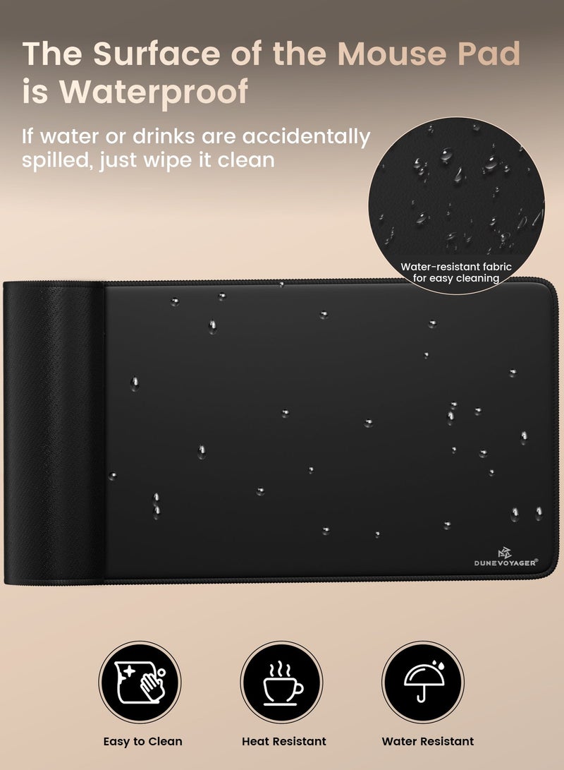 DuneVoyager M6P Pure Black Gaming Mouse Pad XXXL 1200×600×4MM – Ultra Large Full Desk Coverage Mousepad, Waterproof Extended Surface, Non-Slip Rubber Base, Smooth & Stable Control, Gift Box - Image 4