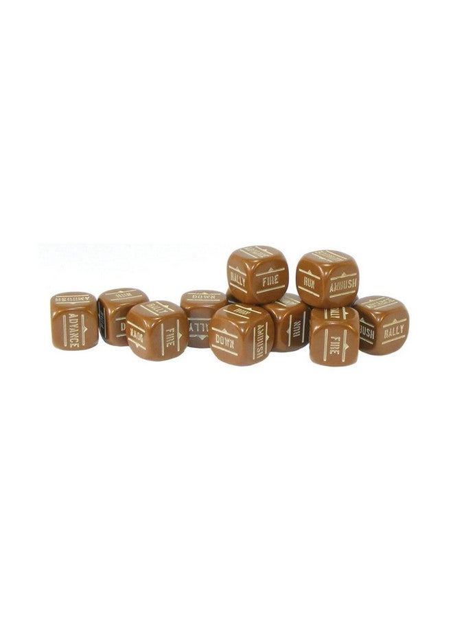 WARLORD GAMES Brown Pack Of 12 Bolt Action Orders Dice