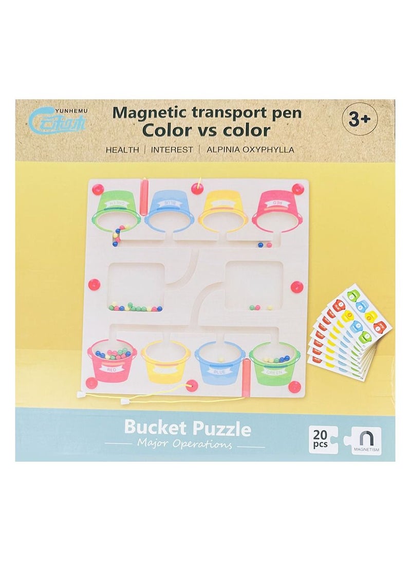 التعليمية المغناطيسية خشبية المتاهة قلم حبر جاف لعبة اللغز - Image 3