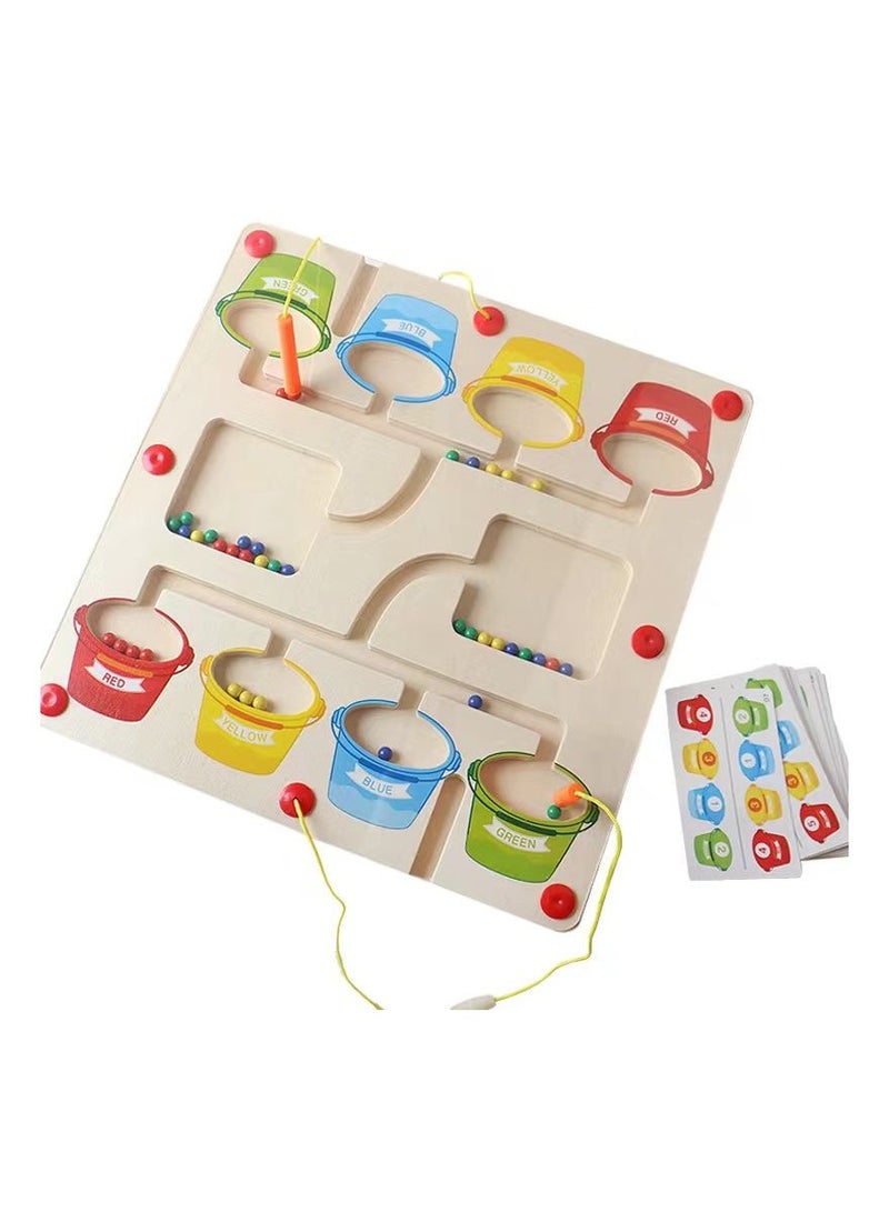 التعليمية المغناطيسية خشبية المتاهة قلم حبر جاف لعبة اللغز - Image 1