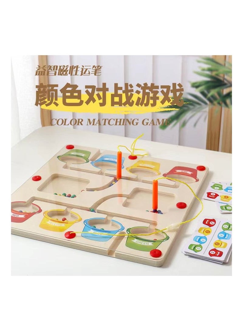 التعليمية المغناطيسية خشبية المتاهة قلم حبر جاف لعبة اللغز - Image 4