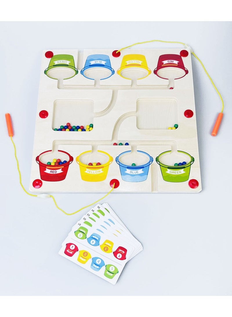 التعليمية المغناطيسية خشبية المتاهة قلم حبر جاف لعبة اللغز - Image 2