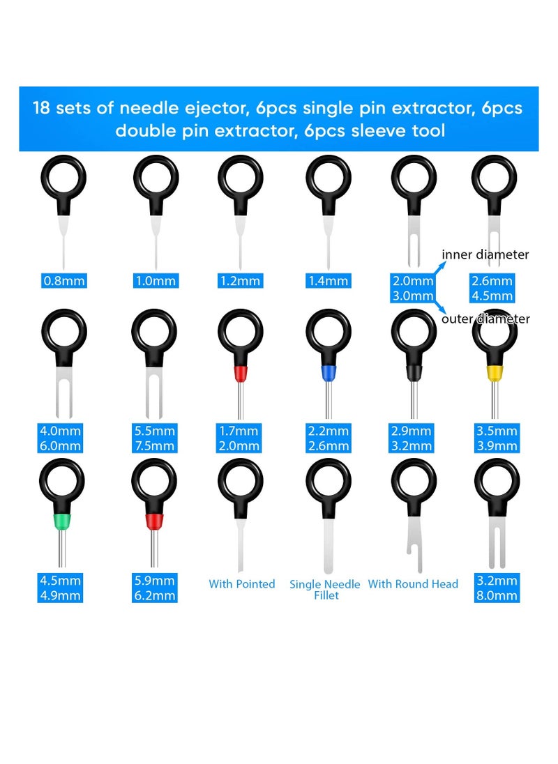 Generic - Terminal Extractor Removal Tool Kit, Depinning Key Tool Set for Car Auto Household Devices, Wire Connector Pin Release Extractor Tool with a Protective Bag (82 Pieces) - Image 1