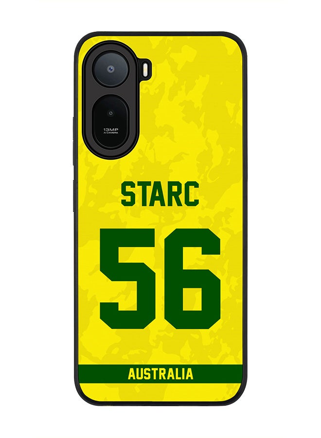 Stylizedd Rugged Case for Xiaomi Redmi A7 Pro 4G / Poco C81 / Poco C81 Pro / Poco C85x 5G- Slim Fit Hybrid Rubber Cover Australia Mitchell Starc, Jersey No 56