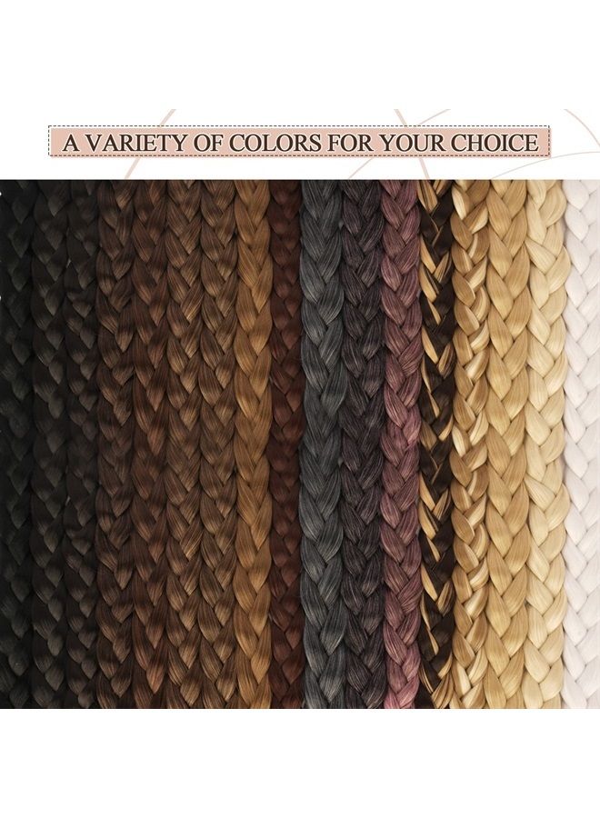 BARSDAR 34 Inch Long Braided Ponytail Extension with Hair Tie Straight Wrap Around Hair Extensions Pony Tail DIY Natural Soft Synthetic Hair Piece for Women Girls-Light Golden Brown mix Blonde - Image 5