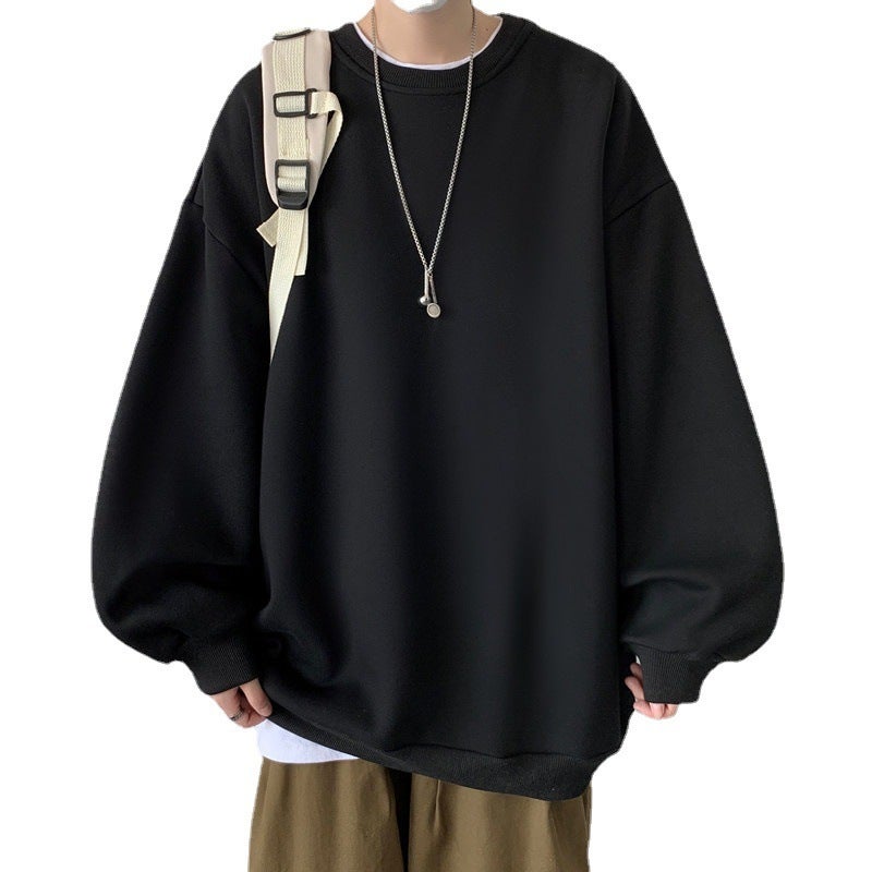 Mens Casual Hoodie Autumn Loose Fit Sportswear White  - Image 3