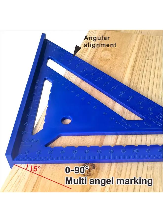 12 Inch Blue Triangle Ruler 90 Degree High Precision Right Angle Gauge for Architectural Design - Image 5
