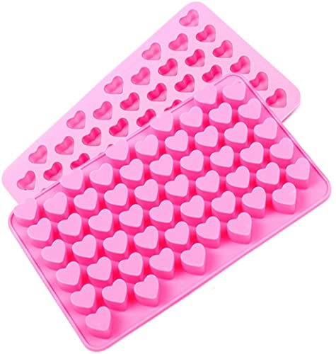 Bamutu Heart Shaped Silicone Mold for Wax Melts 2PCS 55-Cavity Heart Valentine Chocolate Silicone Mould Candy Gummy Jelly Ice Cube Tray Soap Mold - Image 1