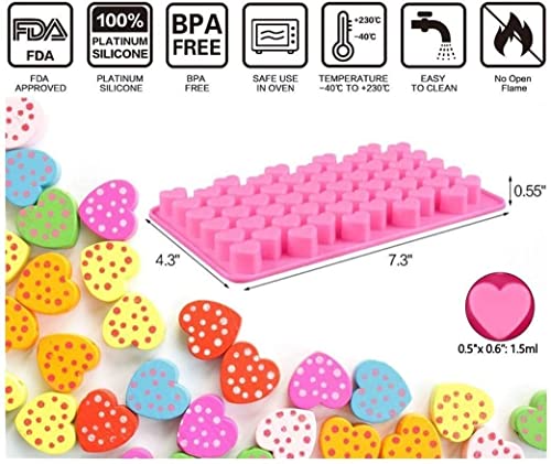 Bamutu Heart Shaped Silicone Mold for Wax Melts 2PCS 55-Cavity Heart Valentine Chocolate Silicone Mould Candy Gummy Jelly Ice Cube Tray Soap Mold - Image 2