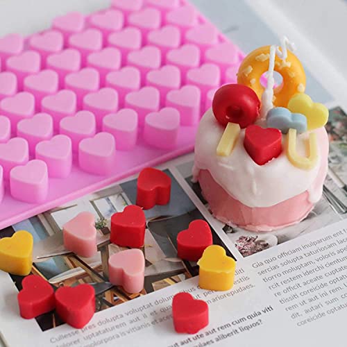 Bamutu Heart Shaped Silicone Mold for Wax Melts 2PCS 55-Cavity Heart Valentine Chocolate Silicone Mould Candy Gummy Jelly Ice Cube Tray Soap Mold - Image 5