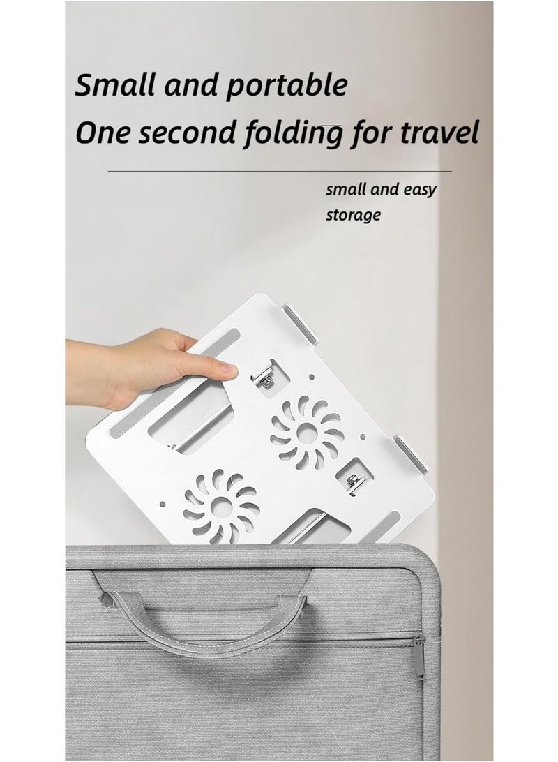 Aluminum Rotating Laptop Stand 360° with Cooling Fans – Adjustable Riser for 11-17’’ Laptops - Image 3