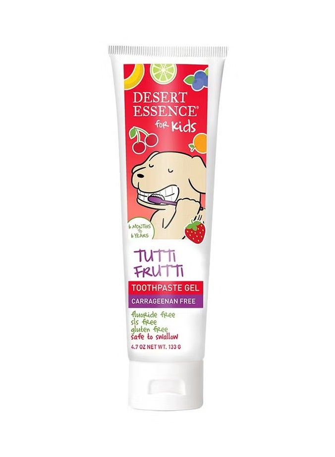Desert Essence Tutti Frutti Fluoride-Free Kids Gel Toothpaste 133g