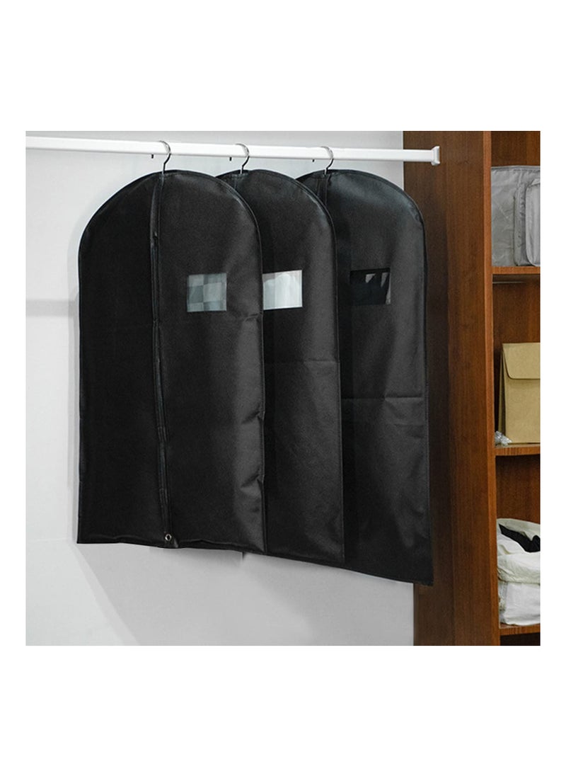 KASTWAVE 5Pcs Black Garment Bags for Storage and Travel, Anti-Moth Protector Suit Cover for men for Wardrobe and Travel Dustproof Clothes Jacket Covers  - Image 5