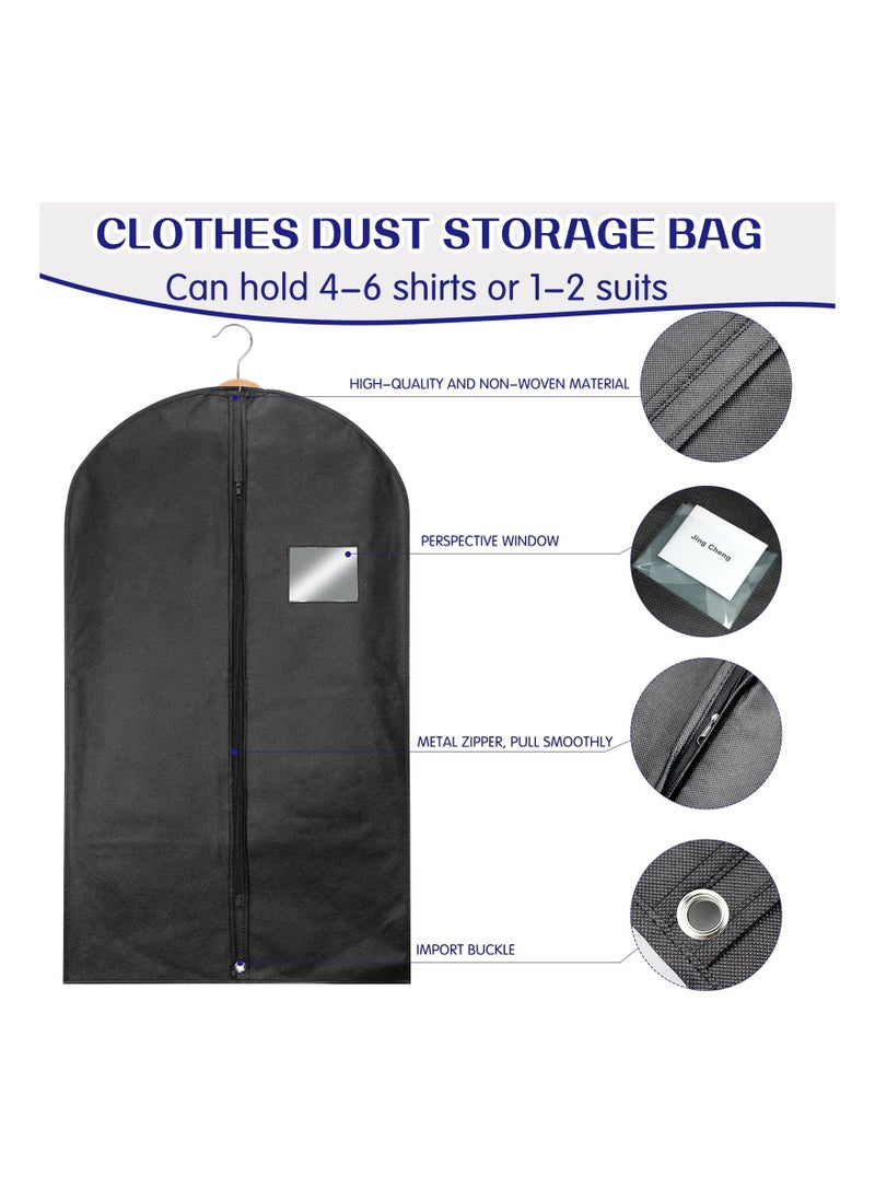 KASTWAVE 5Pcs Black Garment Bags for Storage and Travel, Anti-Moth Protector Suit Cover for men for Wardrobe and Travel Dustproof Clothes Jacket Covers  - Image 2
