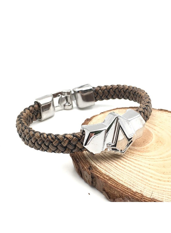 Assassin's Creed PU Woven Leather Bracelet Alloy Decorations for Cosplay Decor - Image 4