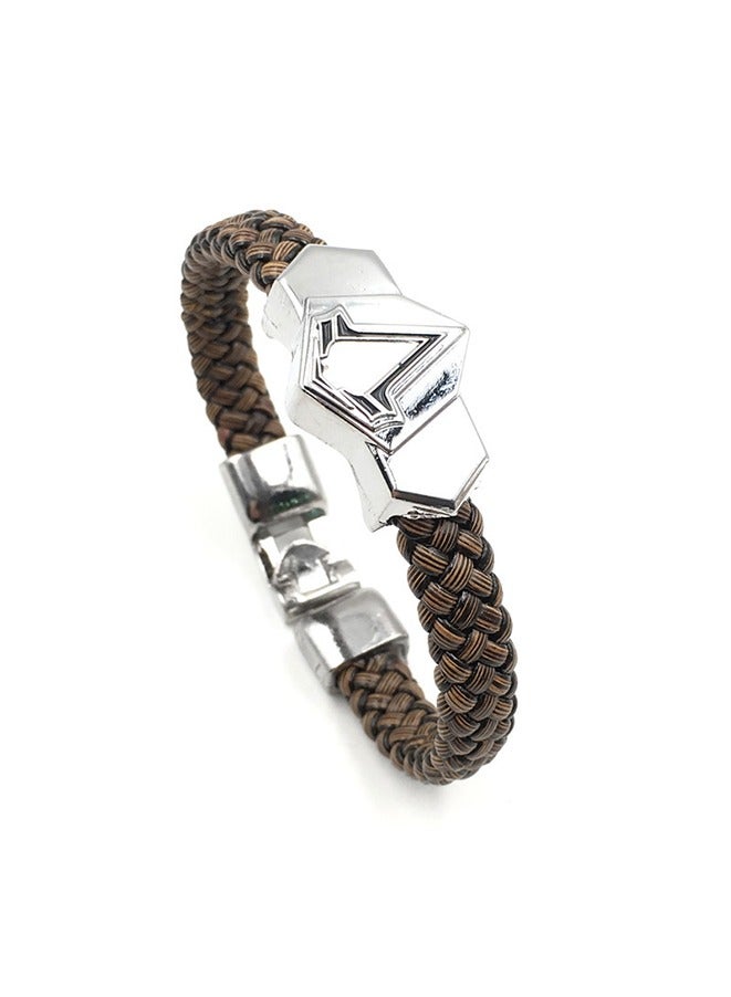 Assassin's Creed PU Woven Leather Bracelet Alloy Decorations for Cosplay Decor - Image 1