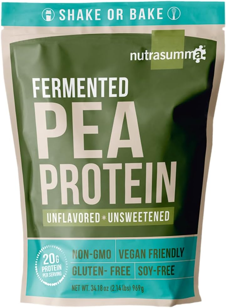 Nutrasumma Pea Protein Powder Unflavored and Unsweetened Sugar Free Vegan 100 Plant Based Non GMO Gluten Free  Soy Free 214 LB - Image 1