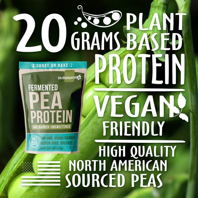 Nutrasumma Pea Protein Powder Unflavored and Unsweetened Sugar Free Vegan 100 Plant Based Non GMO Gluten Free  Soy Free 214 LB - Image 2