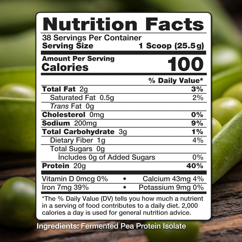 Nutrasumma Pea Protein Powder Unflavored and Unsweetened Sugar Free Vegan 100 Plant Based Non GMO Gluten Free  Soy Free 214 LB - Image 3