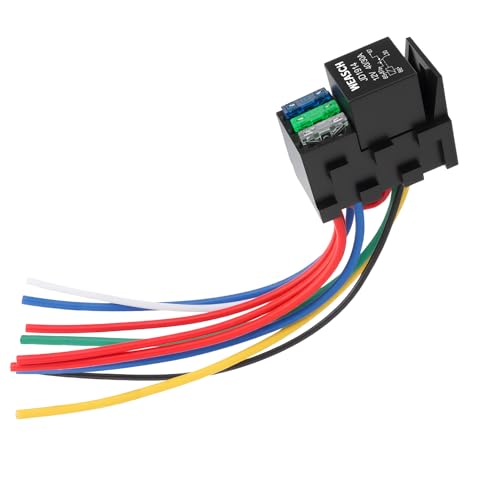 Weasch 12V 3 Way Fuse Relay Kit 5 Pin SPDT 40A Heavy Duty 12 AWG Copper Wires with 1 Relay and 3 x ATCATO Blade Fuses for Cars Truck Marine Boat Jeep 1 - Image 1